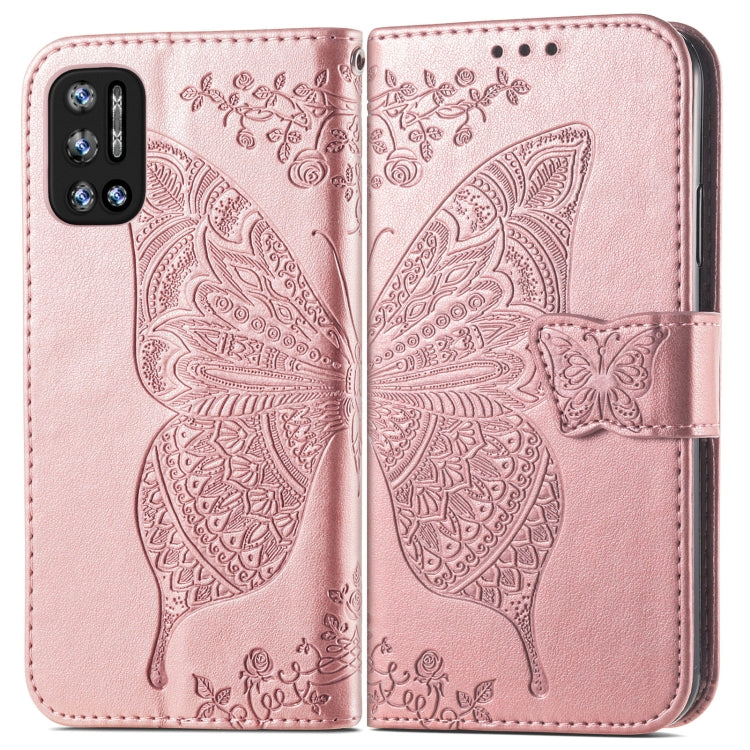 For DOOGEE N40 Pro Butterfly Love Flowers Embossed Horizontal Flip Leather Case with Holder & Card Slots & Wallet & Lanyard(Rose Gold) - More Brand by PMC TechLife | Online Shopping South Africa | PMC TechLife | Buy Now Pay Later Mobicred