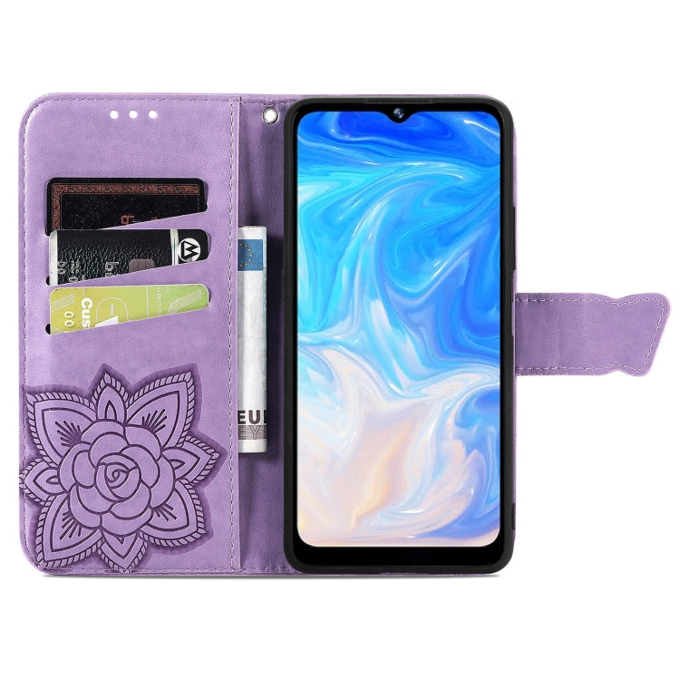 For DOOGEE N40 Pro Butterfly Love Flowers Embossed Horizontal Flip Leather Case with Holder & Card Slots & Wallet & Lanyard(Light Purple) - More Brand by PMC TechLife | Online Shopping South Africa | PMC TechLife | Buy Now Pay Later Mobicred
