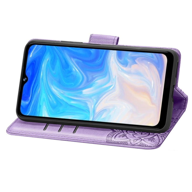 For DOOGEE N40 Pro Butterfly Love Flowers Embossed Horizontal Flip Leather Case with Holder & Card Slots & Wallet & Lanyard(Light Purple) - More Brand by PMC TechLife | Online Shopping South Africa | PMC TechLife | Buy Now Pay Later Mobicred