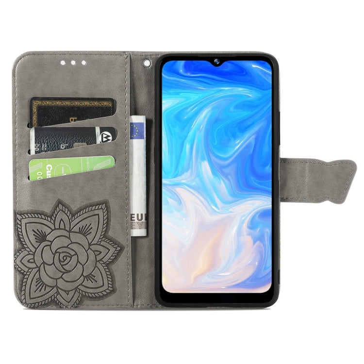 For DOOGEE N40 Pro Butterfly Love Flowers Embossed Horizontal Flip Leather Case with Holder & Card Slots & Wallet & Lanyard(Grey) - More Brand by PMC TechLife | Online Shopping South Africa | PMC TechLife | Buy Now Pay Later Mobicred