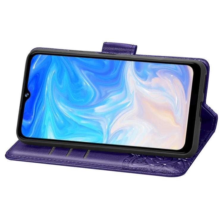For DOOGEE N40 Pro Butterfly Love Flowers Embossed Horizontal Flip Leather Case with Holder & Card Slots & Wallet & Lanyard(Dark Purple) - More Brand by PMC TechLife | Online Shopping South Africa | PMC TechLife | Buy Now Pay Later Mobicred