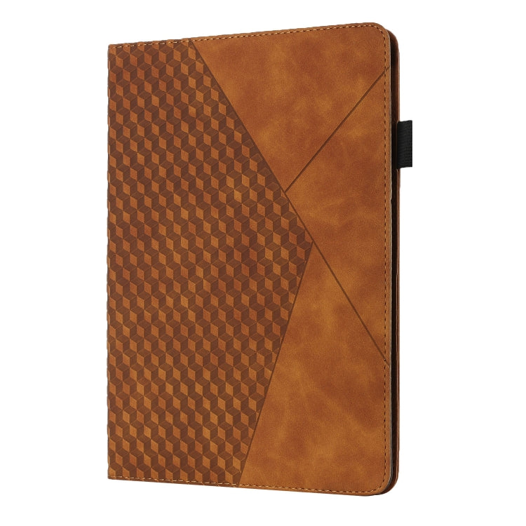For OPPO Realme Pad Rhombus Skin Feel Horizontal Flip Tablet Leather Case with Card Slots & Holder(Brown) - Realme by PMC TechLife | Online Shopping South Africa | PMC TechLife | Buy Now Pay Later Mobicred