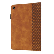 For OPPO Realme Pad Rhombus Skin Feel Horizontal Flip Tablet Leather Case with Card Slots & Holder(Brown)