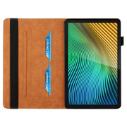 For OPPO Realme Pad Rhombus Skin Feel Horizontal Flip Tablet Leather Case with Card Slots & Holder(Brown)