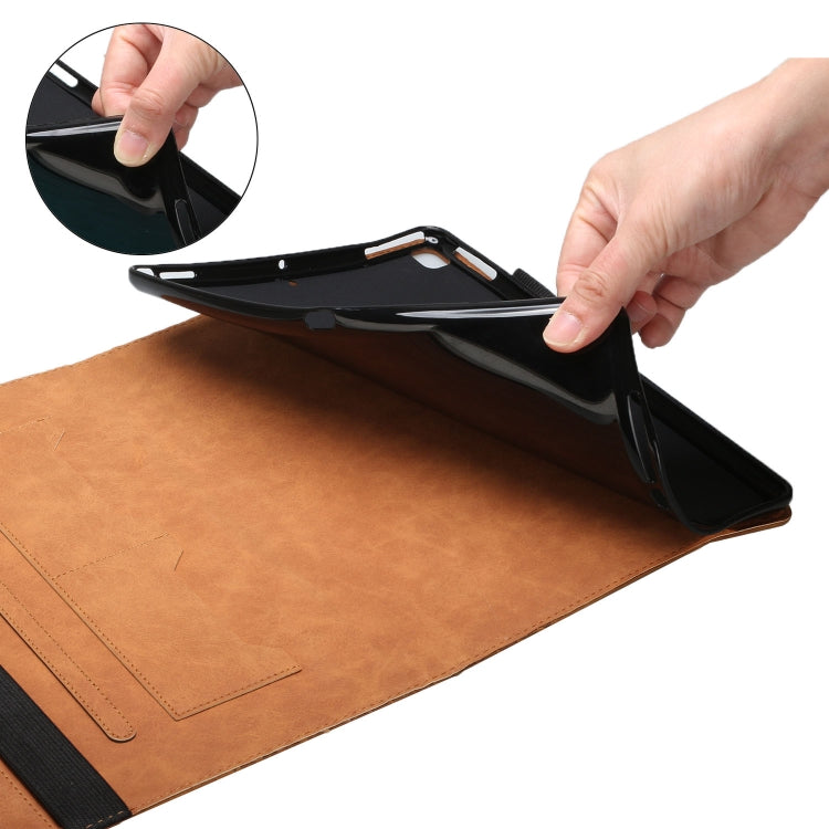For OPPO Realme Pad Rhombus Skin Feel Horizontal Flip Tablet Leather Case with Card Slots & Holder(Brown)