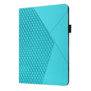 For OPPO Realme Pad Rhombus Skin Feel Horizontal Flip Tablet Leather Case with Card Slots & Holder(Lake Blue)