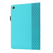 For OPPO Realme Pad Rhombus Skin Feel Horizontal Flip Tablet Leather Case with Card Slots & Holder(Lake Blue)
