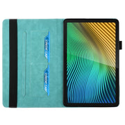 For OPPO Realme Pad Rhombus Skin Feel Horizontal Flip Tablet Leather Case with Card Slots & Holder(Lake Blue)