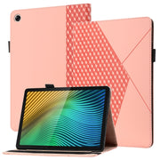 For OPPO Realme Pad Rhombus Skin Feel Horizontal Flip Tablet Leather Case with Card Slots & Holder(Rose Gold)