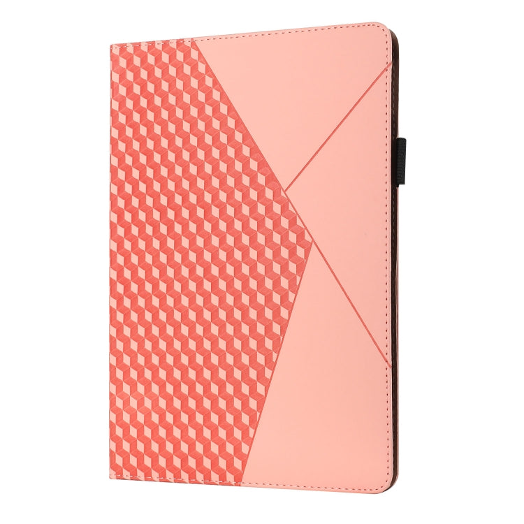 For OPPO Realme Pad Rhombus Skin Feel Horizontal Flip Tablet Leather Case with Card Slots & Holder(Rose Gold)