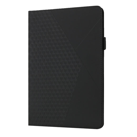 For OPPO Realme Pad Rhombus Skin Feel Horizontal Flip Tablet Leather Case with Card Slots & Holder(Black)