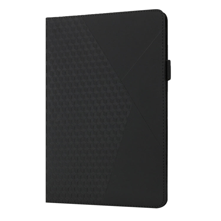 For OPPO Realme Pad Rhombus Skin Feel Horizontal Flip Tablet Leather Case with Card Slots & Holder(Black)