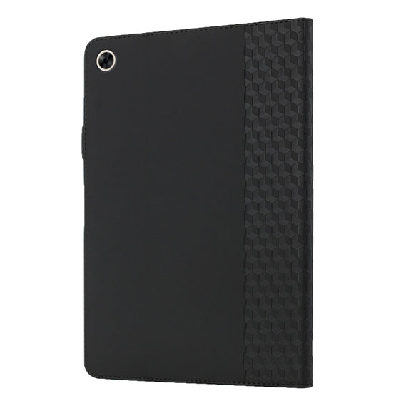 For OPPO Realme Pad Rhombus Skin Feel Horizontal Flip Tablet Leather Case with Card Slots & Holder(Black)