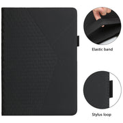 For OPPO Realme Pad Rhombus Skin Feel Horizontal Flip Tablet Leather Case with Card Slots & Holder(Black)