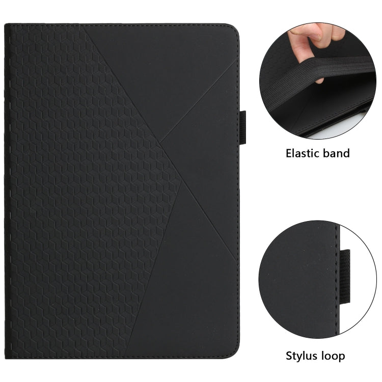 For OPPO Realme Pad Rhombus Skin Feel Horizontal Flip Tablet Leather Case with Card Slots & Holder(Black)