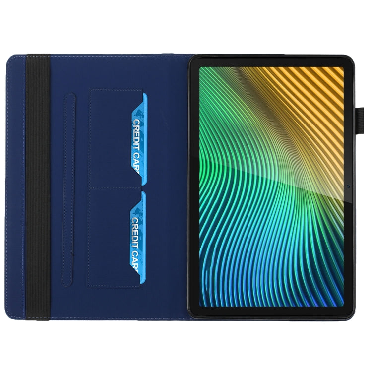 For OPPO Realme Pad Rhombus Skin Feel Horizontal Flip Tablet Leather Case with Card Slots & Holder(Royal Blue)