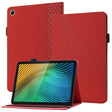 For OPPO Realme Pad Rhombus Skin Feel Horizontal Flip Tablet Leather Case with Card Slots & Holder(Red) - Realme by PMC TechLife | Online Shopping South Africa | PMC TechLife | Buy Now Pay Later Mobicred