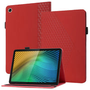 For OPPO Realme Pad Rhombus Skin Feel Horizontal Flip Tablet Leather Case with Card Slots & Holder(Red)