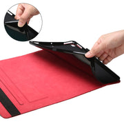 For OPPO Realme Pad Rhombus Skin Feel Horizontal Flip Tablet Leather Case with Card Slots & Holder(Red)