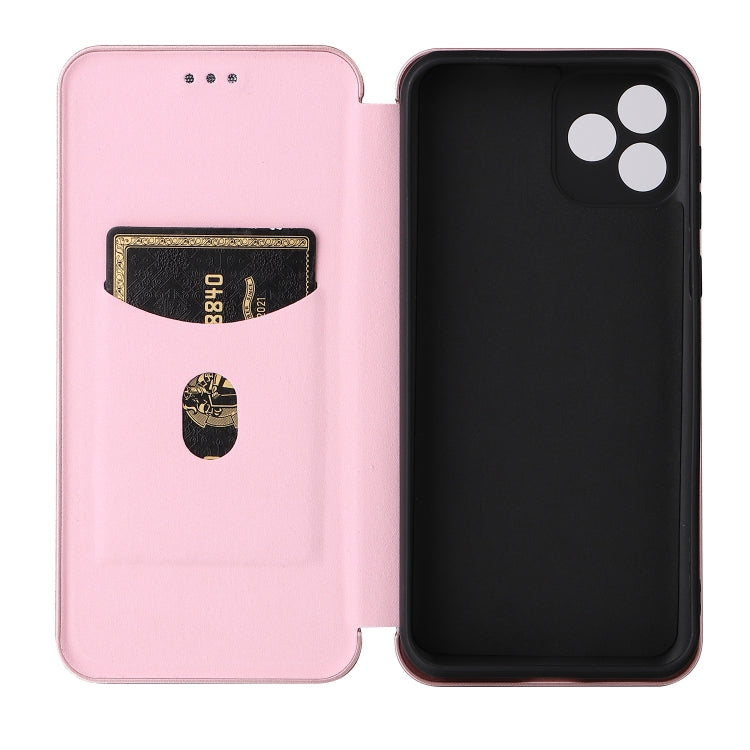For Blackview Oscal C20 Carbon Fiber Texture Horizontal Flip Leather Phone Case with Card Slot(Pink) - More Brand by PMC TechLife | Online Shopping South Africa | PMC TechLife | Buy Now Pay Later Mobicred