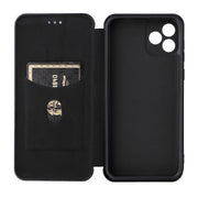 For Blackview Oscal C20 Carbon Fiber Texture Horizontal Flip Leather Phone Case with Card Slot(Black)