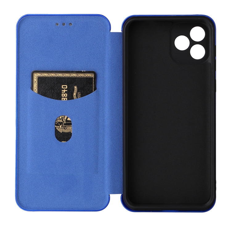 For Blackview Oscal C20 Carbon Fiber Texture Horizontal Flip Leather Phone Case with Card Slot(Blue) - More Brand by PMC TechLife | Online Shopping South Africa | PMC TechLife | Buy Now Pay Later Mobicred