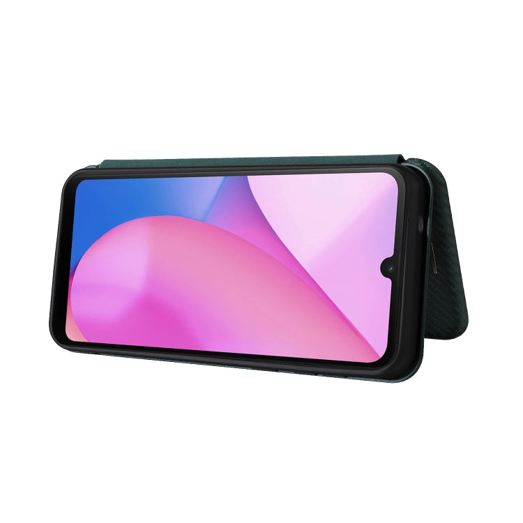 For Blackview Oscal C20 Carbon Fiber Texture Horizontal Flip Leather Phone Case with Card Slot(Green) - More Brand by PMC TechLife | Online Shopping South Africa | PMC TechLife | Buy Now Pay Later Mobicred