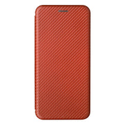 For Blackview Oscal C20 Carbon Fiber Texture Horizontal Flip Leather Phone Case with Card Slot(Brown)