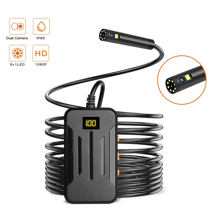 F300 8mm IP68 Waterproof HD Dual Cameras Digital Endoscope, Length:2m Hard Cable(Black) -  by PMC TechLife | Online Shopping South Africa | PMC TechLife | Buy Now Pay Later Mobicred