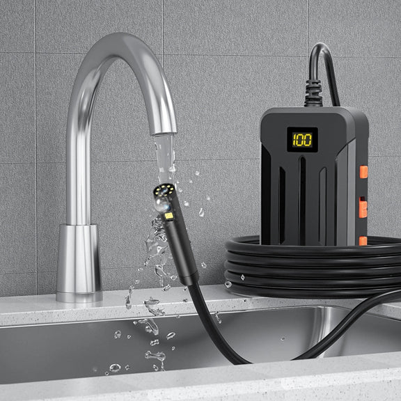 F300 8mm IP68 Water-resistant HD Dual Cameras Digital Endoscope, Length:10m Hard Cable(Black)
