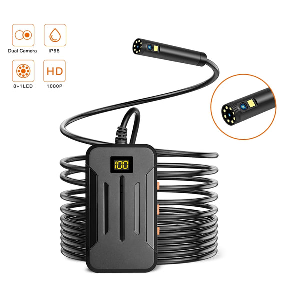 F300 5.5mm IP68 Water-resistant HD Dual Cameras Digital Endoscope, Length:2m Hard Cable(Black)