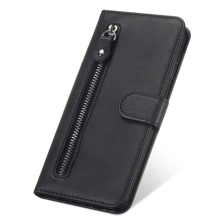 For Huawei nova 9 / Honor 50 5G Calf Texture Zipper Horizontal Flip Leather Phone Case(Black) - Honor Cases by PMC TechLife | Online Shopping South Africa | PMC TechLife