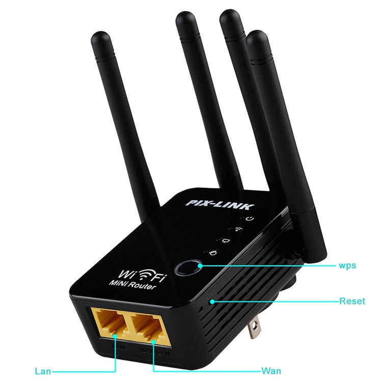 Wireless Smart WiFi Router Repeater with 4 WiFi Antennas, Plug Specification:US Plug(White)
