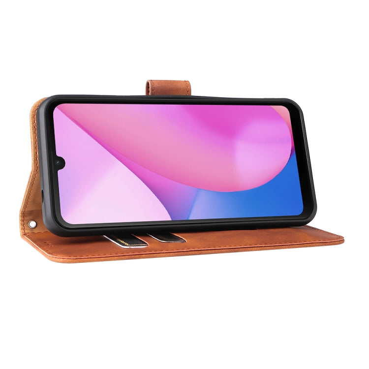 For Blackview Oscal C20 Solid Color Skin Feel Magnetic Buckle Horizontal Flip PU Phone Case(Brown) - More Brand by PMC TechLife | Online Shopping South Africa | PMC TechLife | Buy Now Pay Later Mobicred
