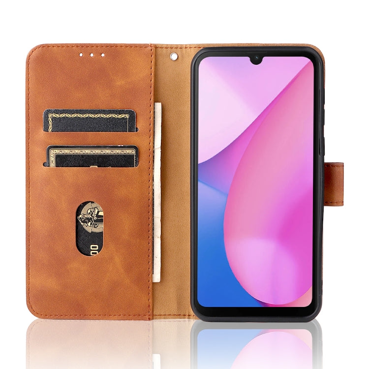 For Blackview Oscal C20 Solid Color Skin Feel Magnetic Buckle Horizontal Flip PU Phone Case(Brown) - More Brand by PMC TechLife | Online Shopping South Africa | PMC TechLife | Buy Now Pay Later Mobicred
