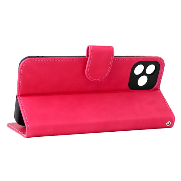 For Blackview Oscal C20 Solid Color Skin Feel Magnetic Buckle Horizontal Flip PU Phone Case(Rose Gold)