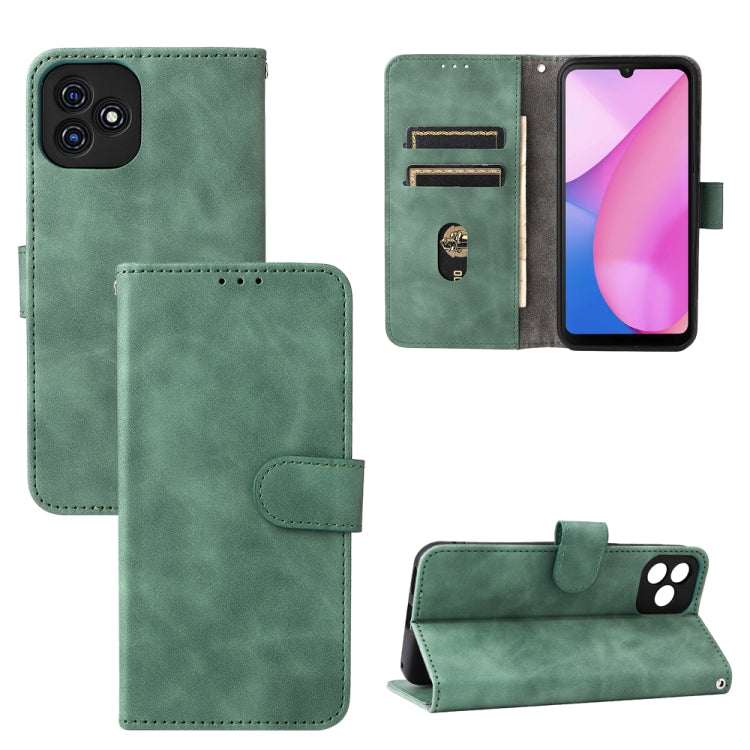 For Blackview Oscal C20 Solid Color Skin Feel Magnetic Buckle Horizontal Flip PU Phone Case(Green) - More Brand by PMC TechLife | Online Shopping South Africa | PMC TechLife | Buy Now Pay Later Mobicred