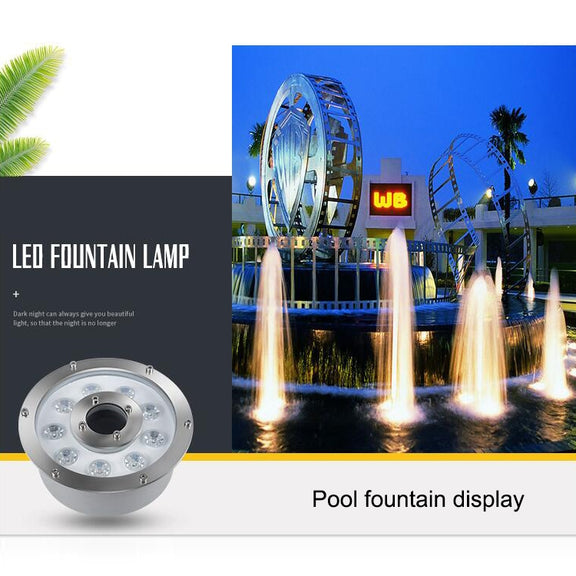 24W Landscape Ring LED Aluminum Alloy Underwater Fountain Light(Warm Light)