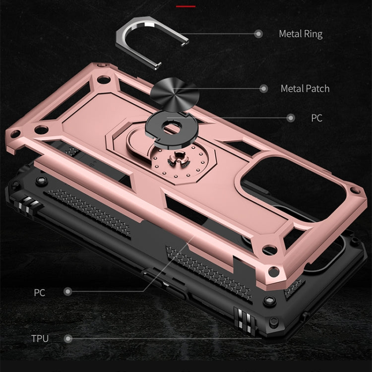 For OPPO Reno5 Z Shockproof TPU + PC Phone Protective Case with 360 Degree Rotating Holder(Rose Gold) - OPPO Cases by PMC TechLife | Online Shopping South Africa | PMC TechLife | Buy Now Pay Later Mobicred