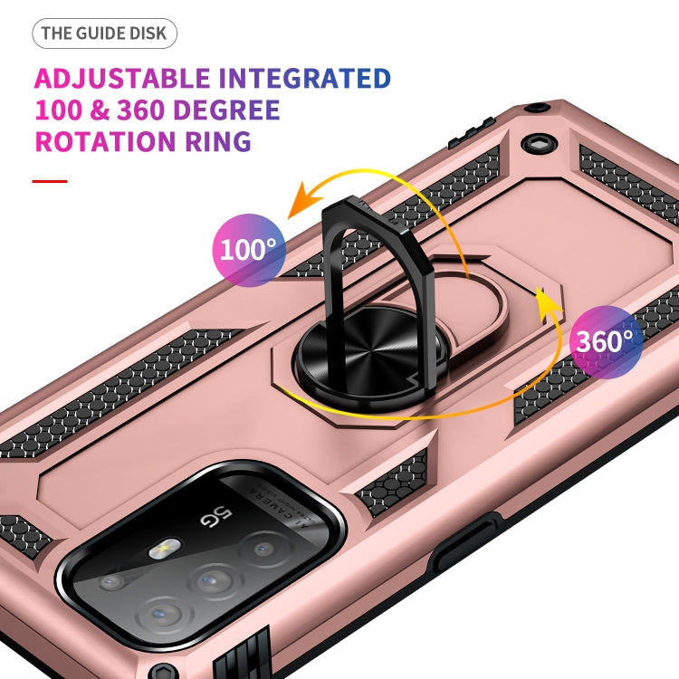 For OPPO Reno5 Z Shockproof TPU + PC Phone Protective Case with 360 Degree Rotating Holder(Rose Gold) - OPPO Cases by PMC TechLife | Online Shopping South Africa | PMC TechLife | Buy Now Pay Later Mobicred