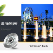 6W Landscape Ring LED Stainless Steel Underwater Fountain Light(Warm Light)