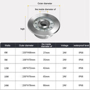 9W Landscape Ring LED Stainless Steel Underwater Fountain Light(Warm Light)