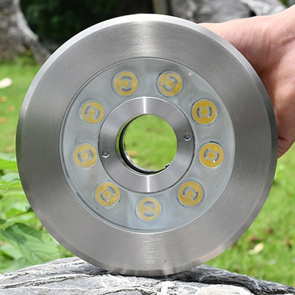 9W Landscape Ring LED Stainless Steel Underwater Fountain Light(Warm Light)