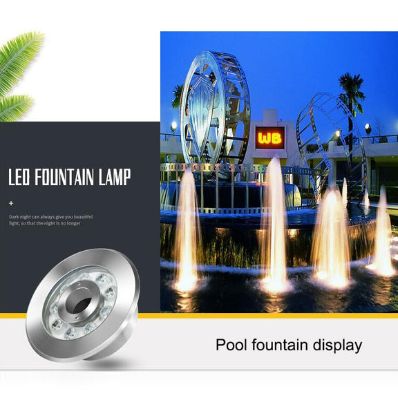 18W Landscape Ring LED Stainless Steel Underwater Fountain Light(Warm Light)