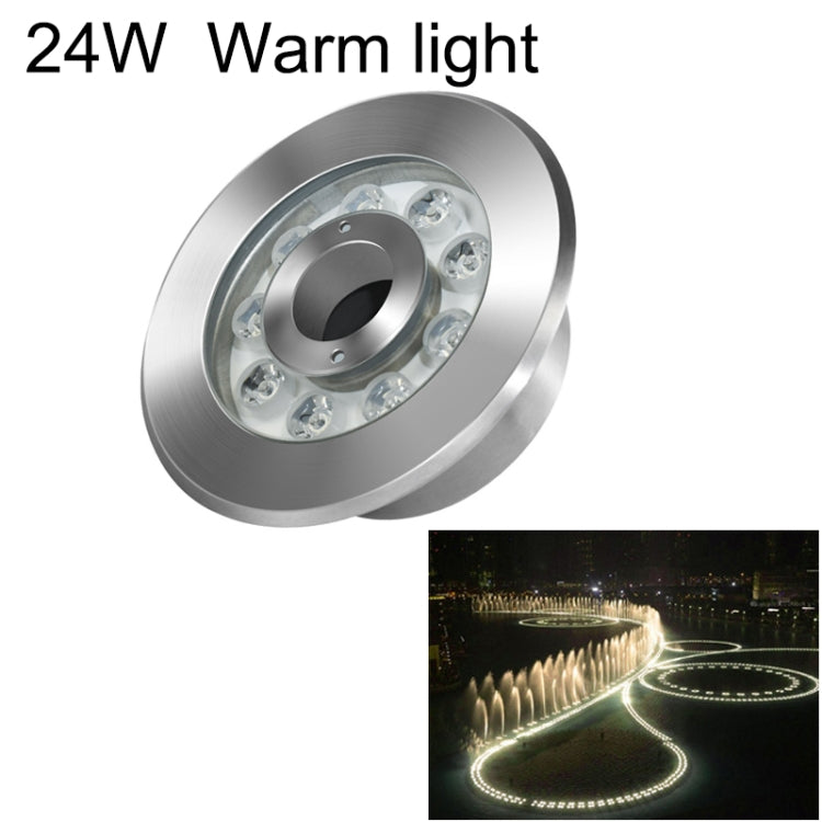 24W Landscape Ring LED Stainless Steel Underwater Fountain Light(Warm Light) - Underwater Lights by PMC TechLife | Online Shopping South Africa | PMC TechLife | Buy Now Pay Later Mobicred