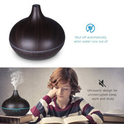 USB 400ml Wood Texture Fragrance Machine Pointed Mouth Humidifier Automatic Alcohol Sprayer with Colorful LED Light(White)