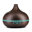 USB 400ml Wood Texture Fragrance Machine Pointed Mouth Humidifier Automatic Alcohol Sprayer with Colorful LED Light & Remote Control(Coffee) - free shipping - PMC TechLife - Order now!