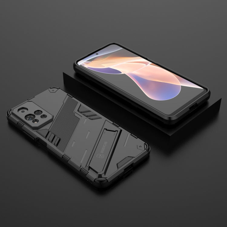 For Xiaomi Redmi Note 11 Pro / Note 11 Pro+ Punk Armor 2 in 1 PC + TPU Shockproof Phone Case with Invisible Holder(Black) - Xiaomi Cases by PMC TechLife | Online Shopping South Africa | PMC TechLife