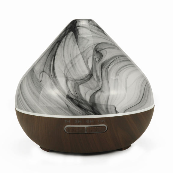 400ml Volcano Shape Humidifier Glass Aromatherapy Machine Automatic Alcohol Sprayer, Plug Specification:UK Plug(Coffee)