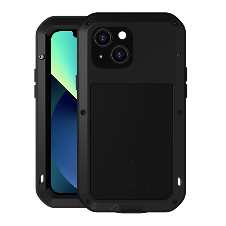 For iPhone 13 mini LOVE MEI Metal Shockproof Life Waterproof Dustproof Protective Phone Case (Black) - iPhone 13 mini Cases by LOVE MEI | Online Shopping South Africa | PMC TechLife | Buy Now Pay Later Mobicred
